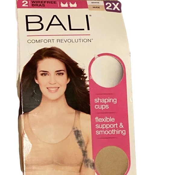 2--Bali women’s seamless bras with foam cups in 2XL. One nude and one white bra. - Picture 3 of 5